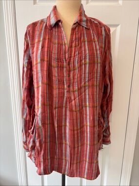 Free People One oversized striped Shirt with slouchy pockets